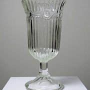 Antique molded glass vase 19th-20th century 1890-1900 on foot
