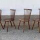 Series of 4 old chairs bistro wood curve dossir eventail in hetre