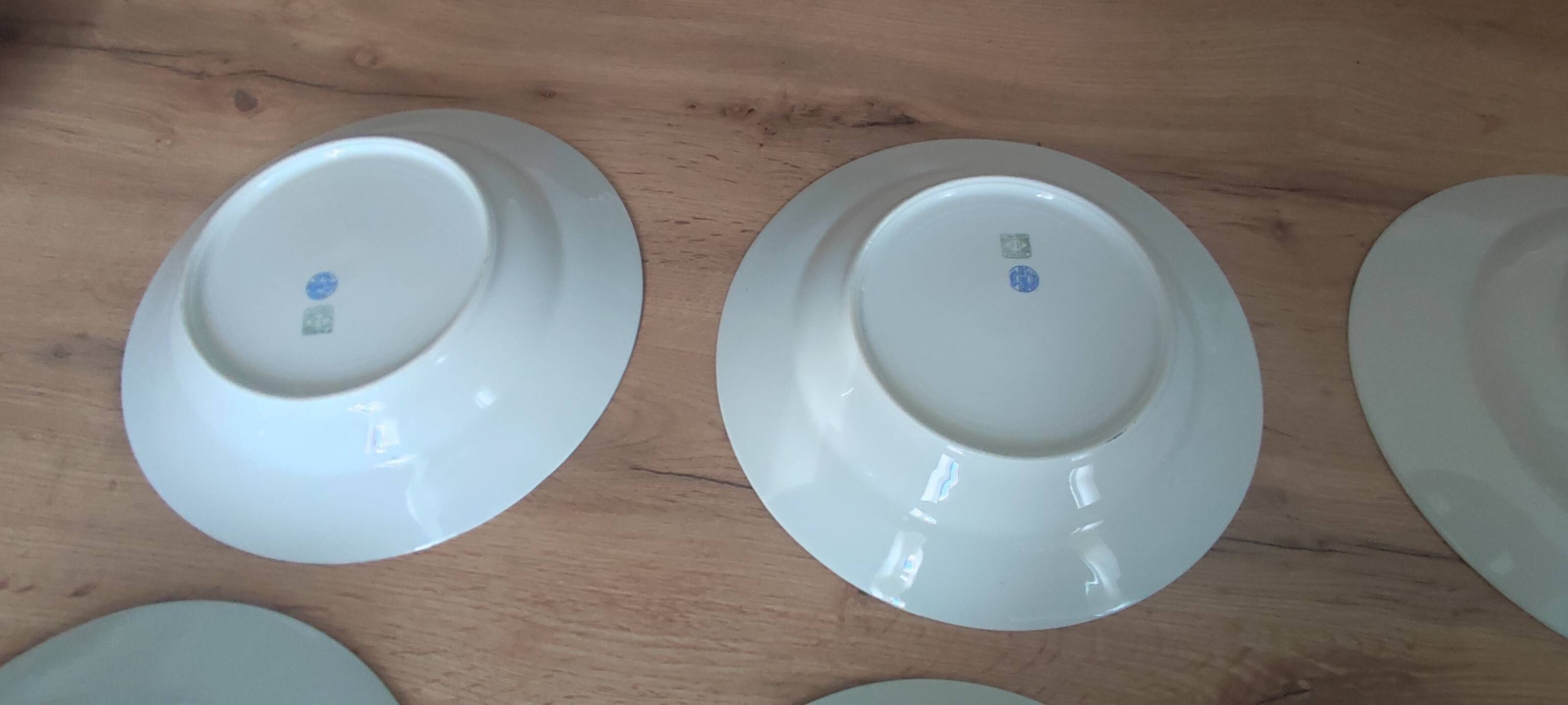 Set of 6 antique deep plates in Limoges porcelain by Jean Boyer.