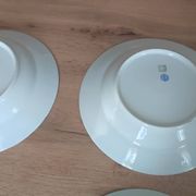 Set of 6 antique deep plates in Limoges porcelain by Jean Boyer.