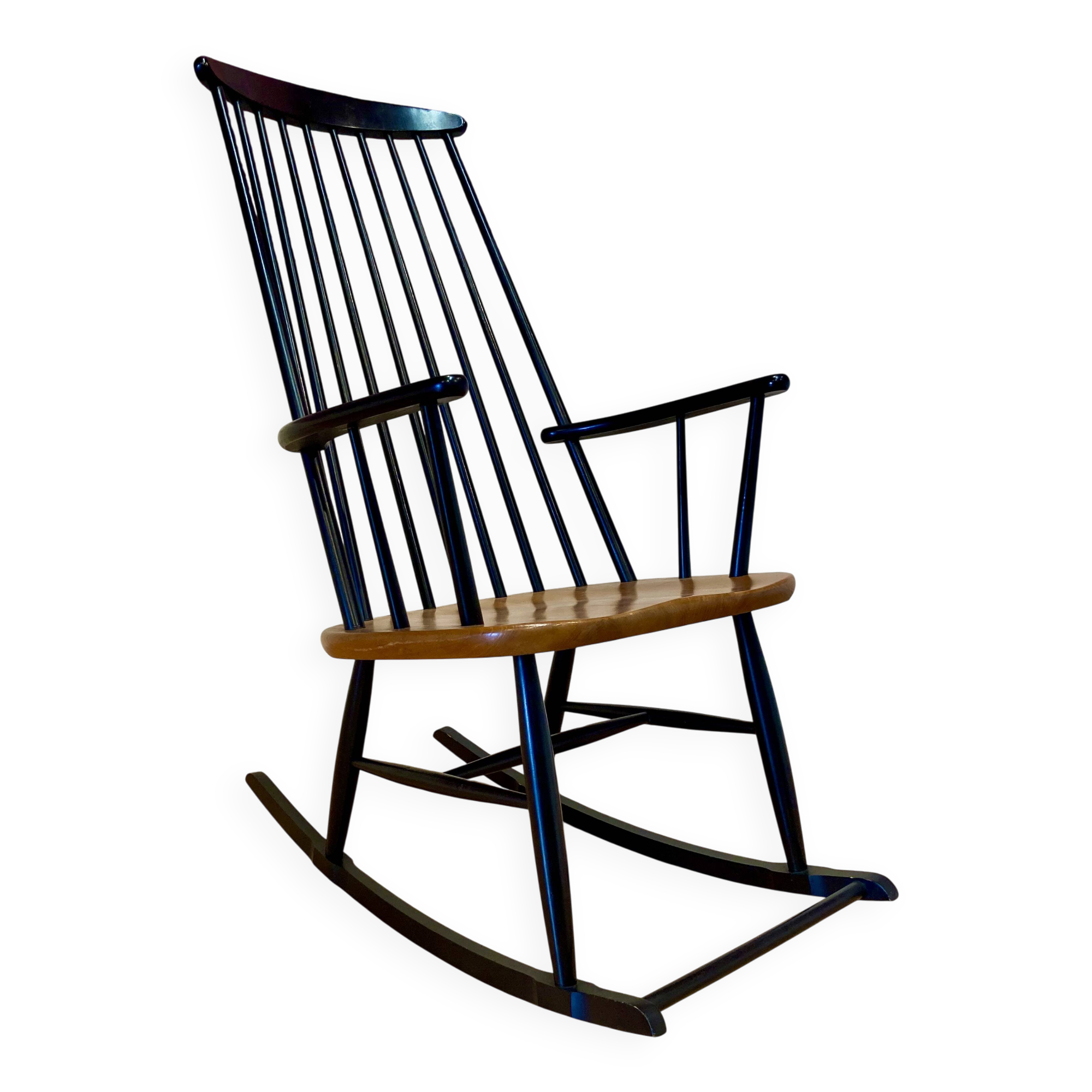 Fauteuil rocking chair design scandinave 1950 "Ilmari Tapiovaara".