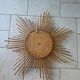 Vintage XL rattan sun mirror