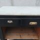 Central island shop counter in marble and oak, Art Deco period.
