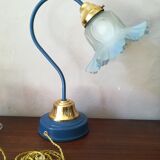 Enamelled metal swan collar lamp