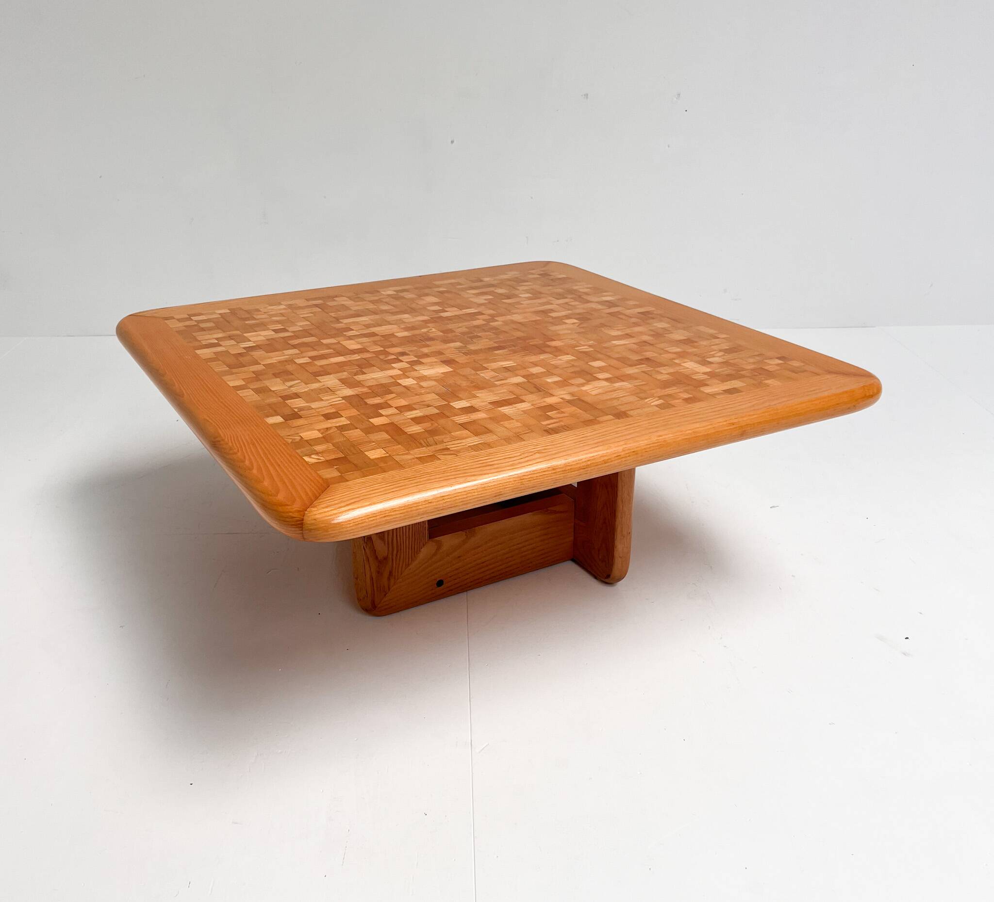 Beechwood mosaic inlaid coffee table, 1970s