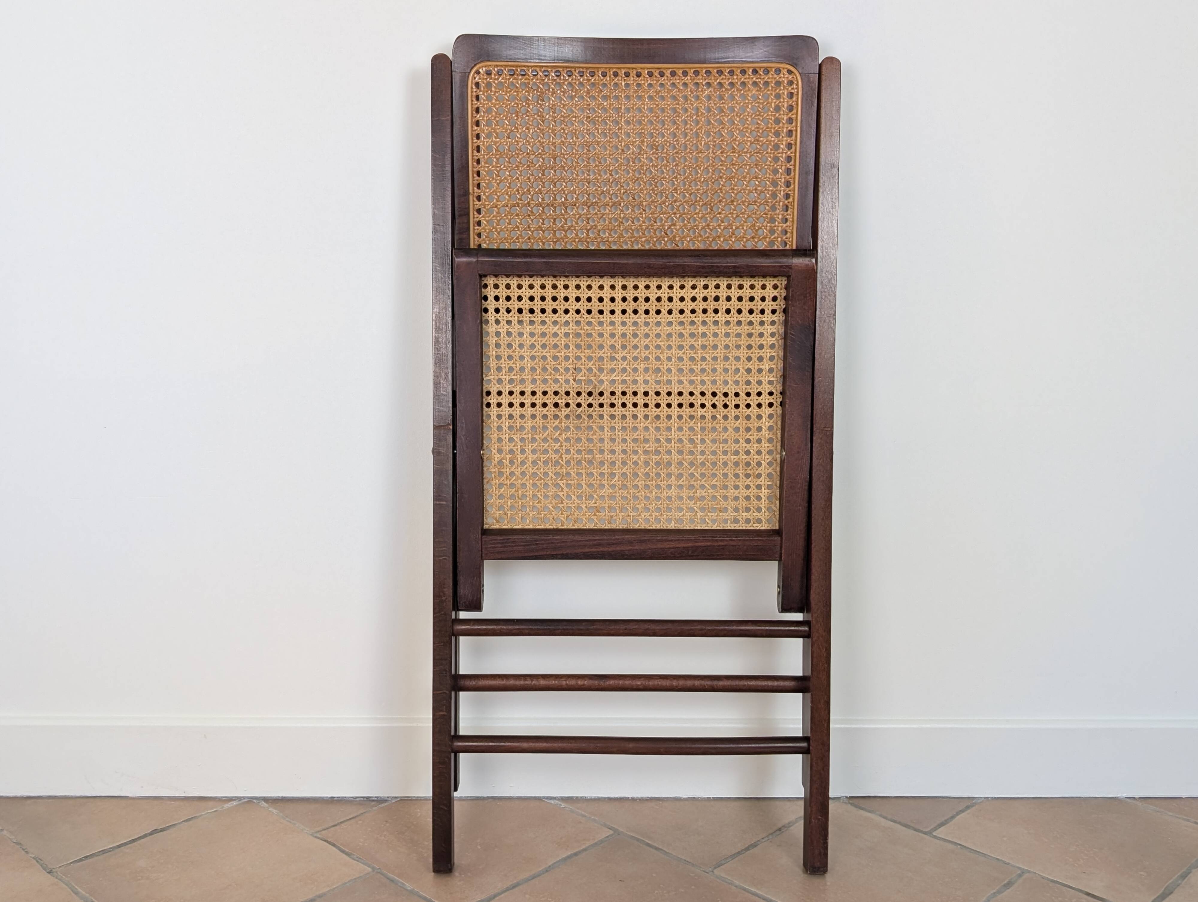 Vintage caned folding chair