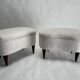 Mid-Century Modern Italian Stools in Wood and Bouclé Fabric, 1950s, Set of 2