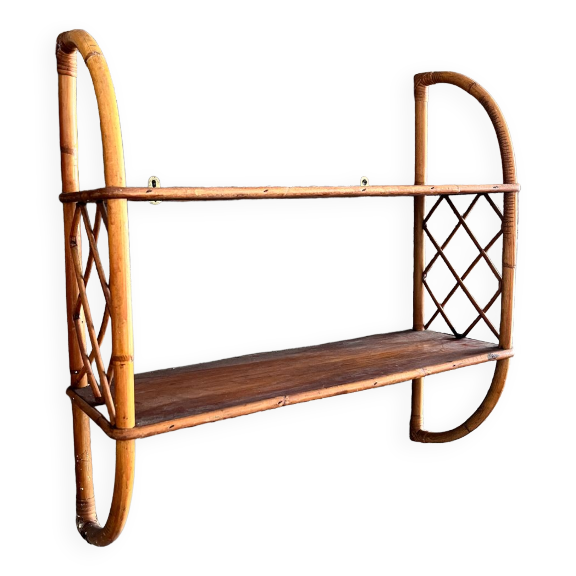Wicker and rattan shelf
