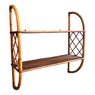 Wicker and rattan shelf