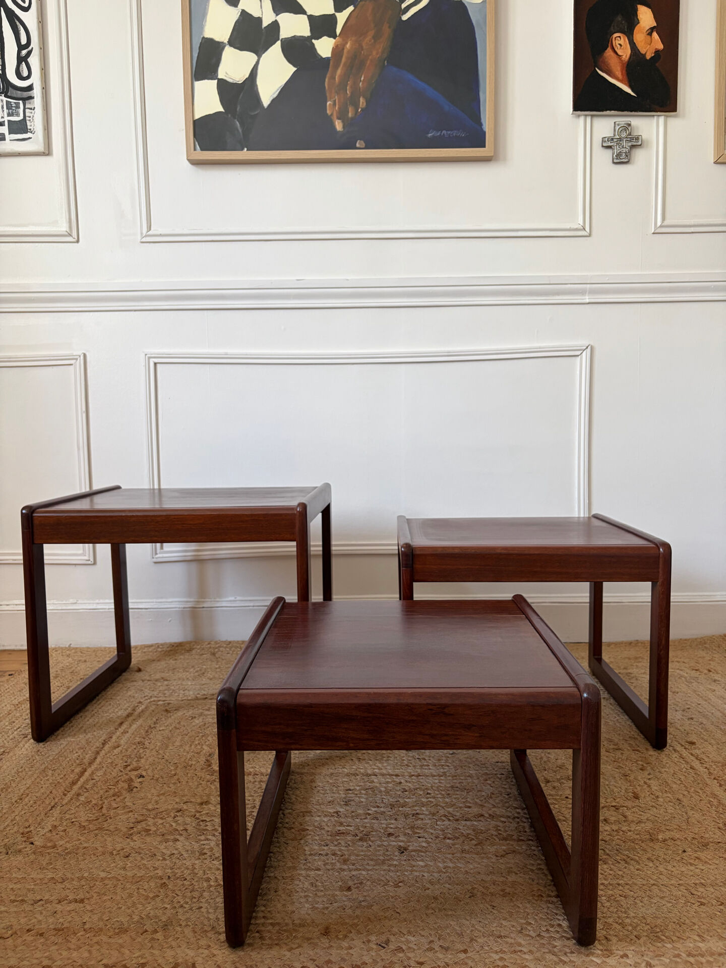 Nest of tables in teak from the 1960s.