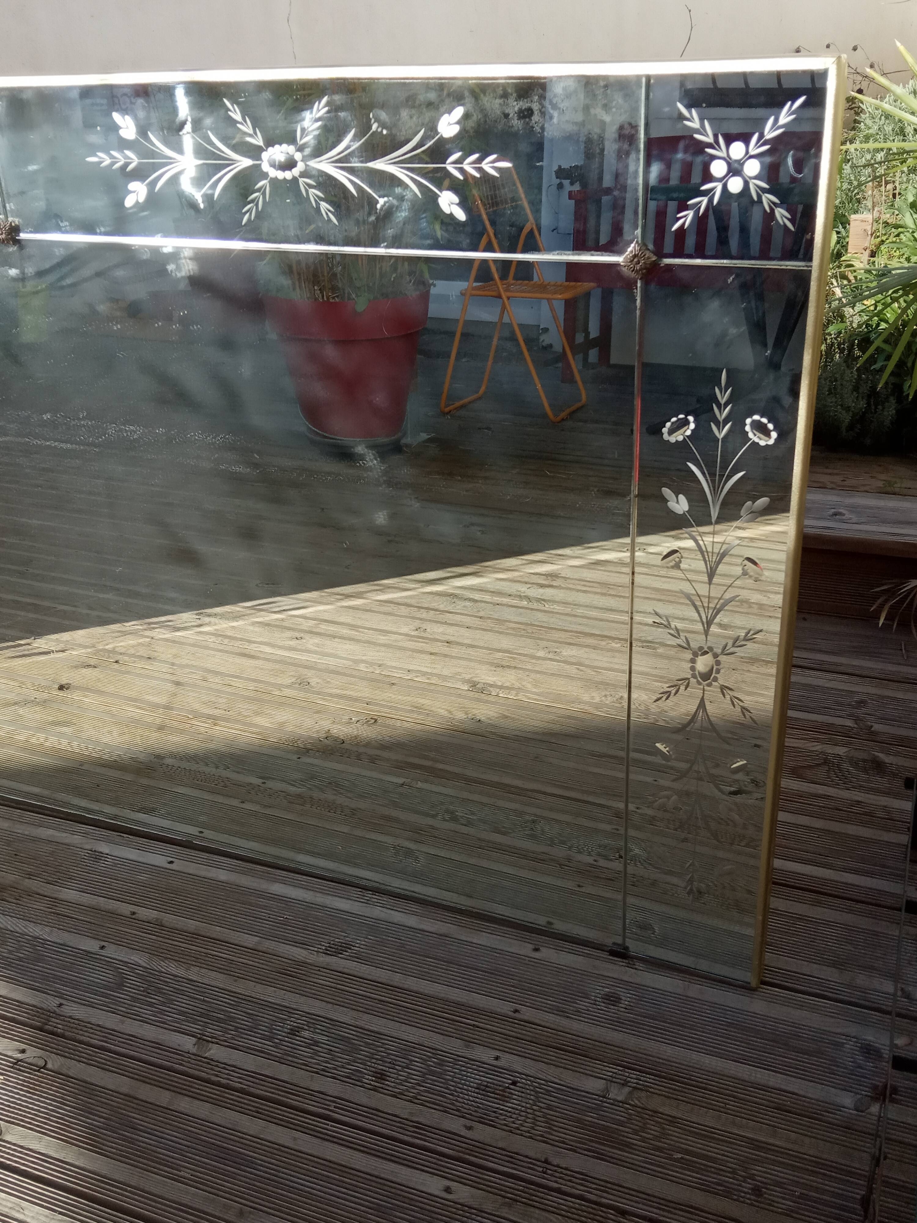 Venetian art deco brasserie mirror - 92x180cm