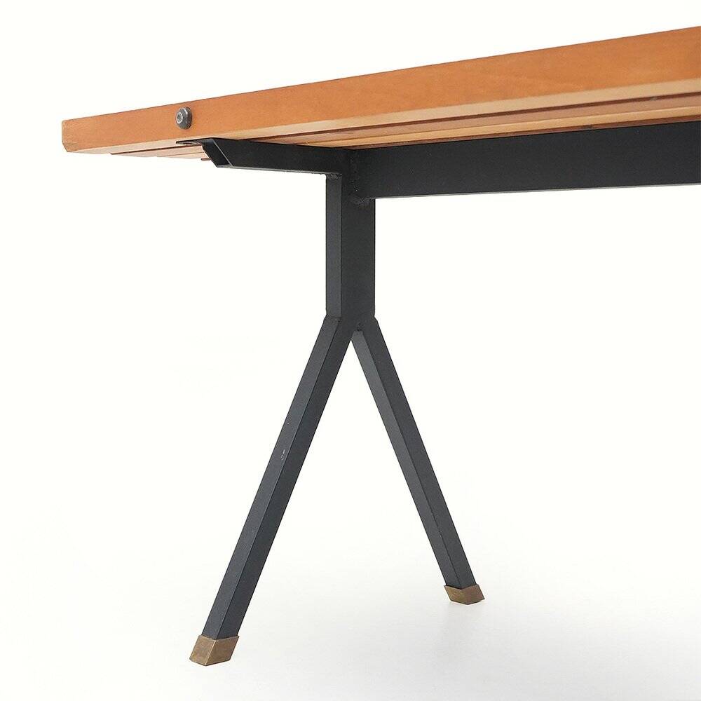 Metal and wood bench, 1950s