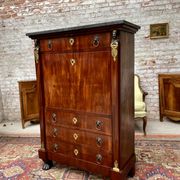 Secretary in mahogany period empire stamped pierre benoît marcion early nineteenth century