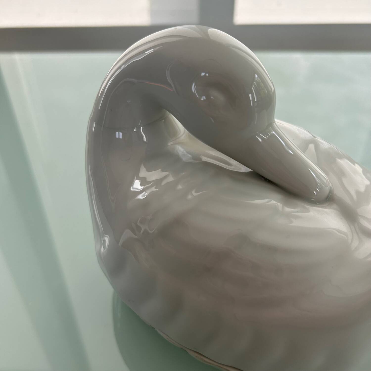 Porcelain swan butter dish