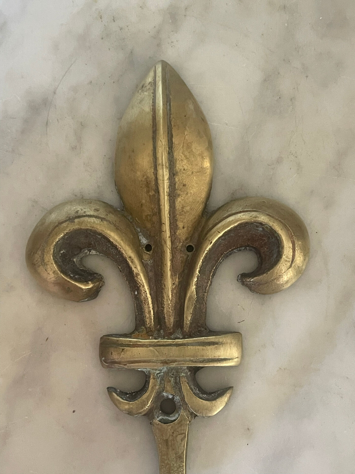 Pair of antique gilt bronze lily flower wall brackets.