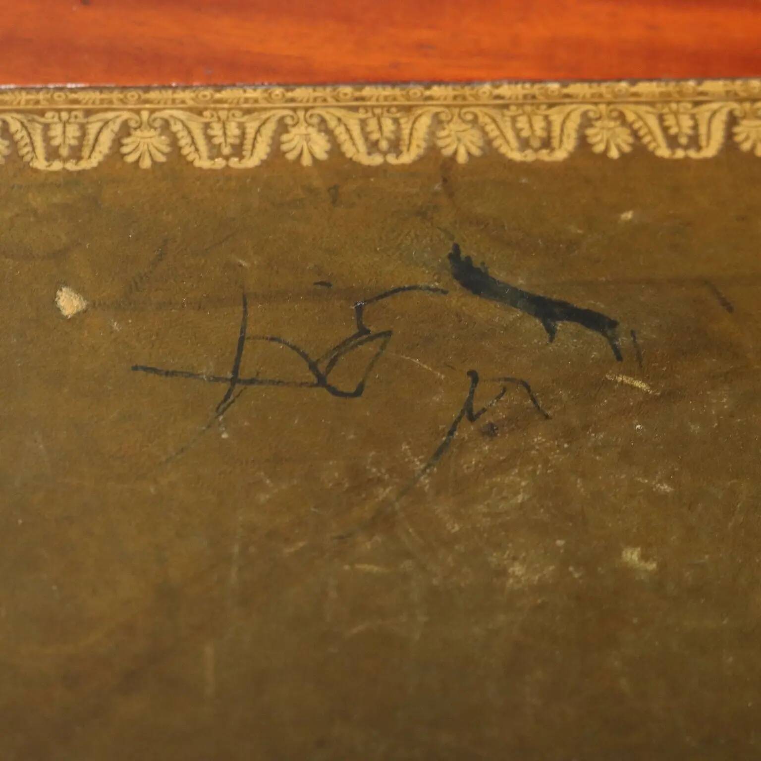 Antique Empire desk from Italy, 1900, mahogany veneer.