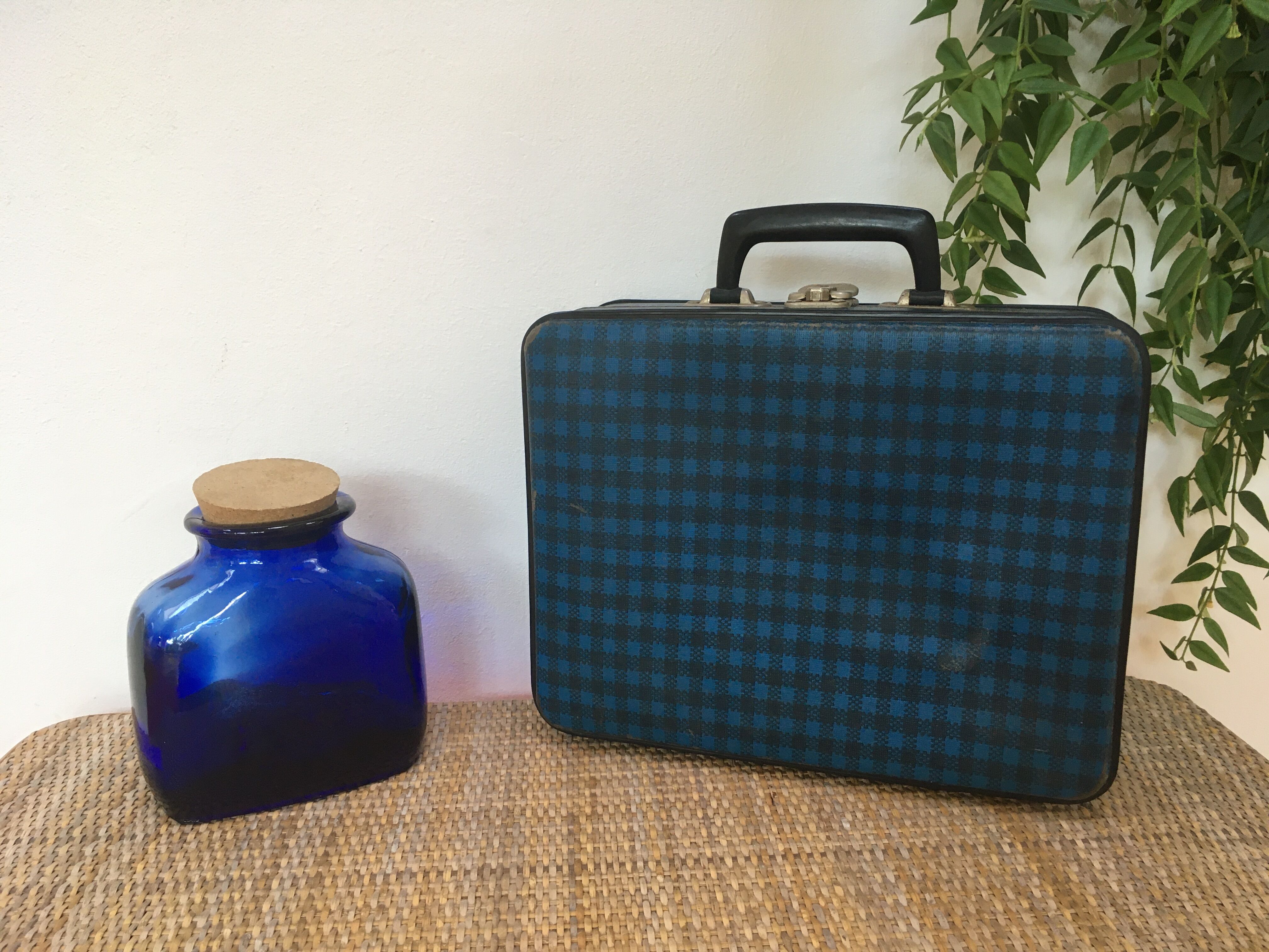 Vintage cobalt blue glass pot