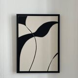Black and beige relief painting