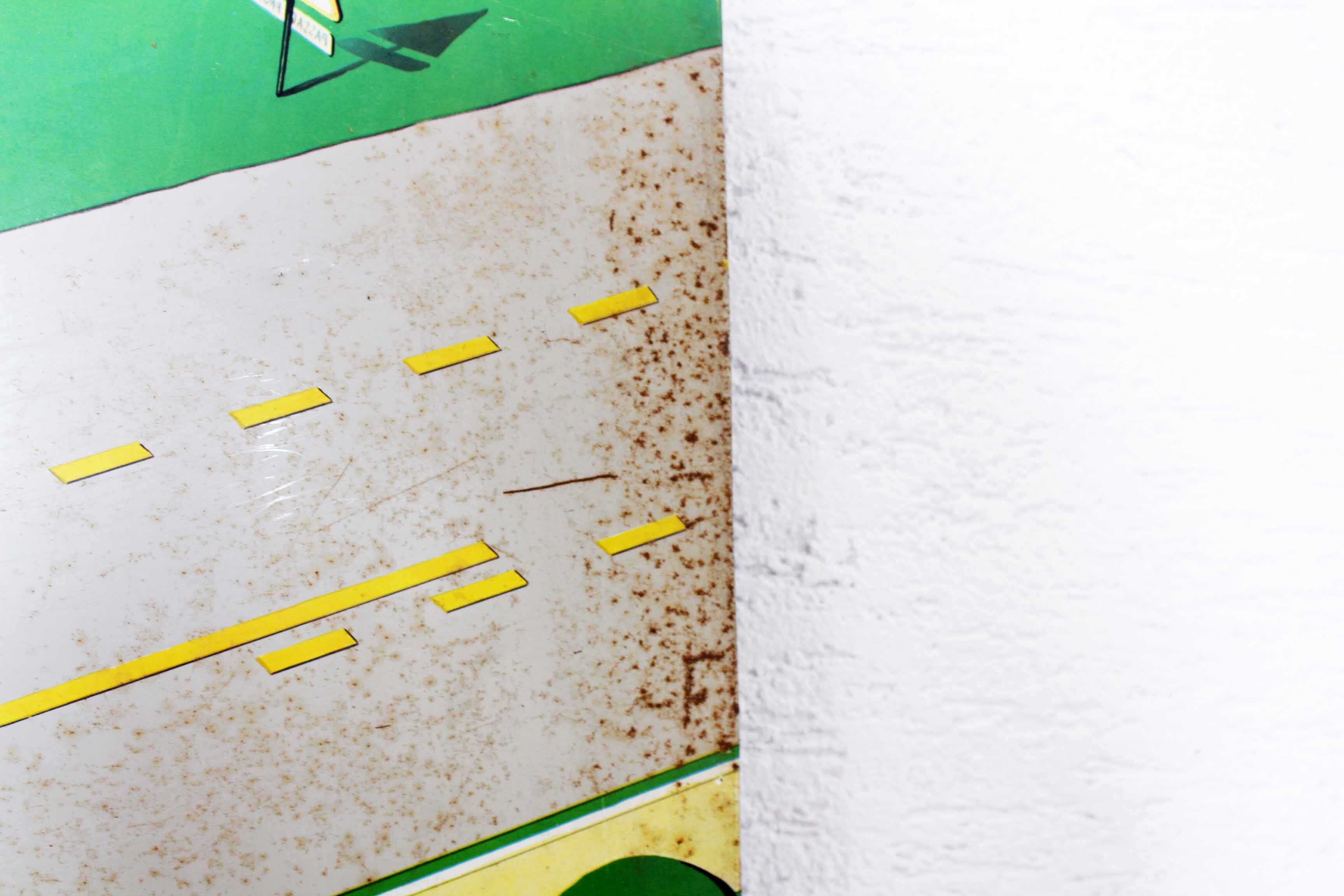 "Codaimant" metal pedagogical poster on the road code