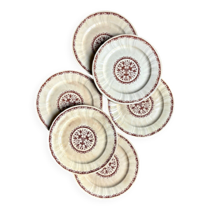 6 assiettes plates Gien