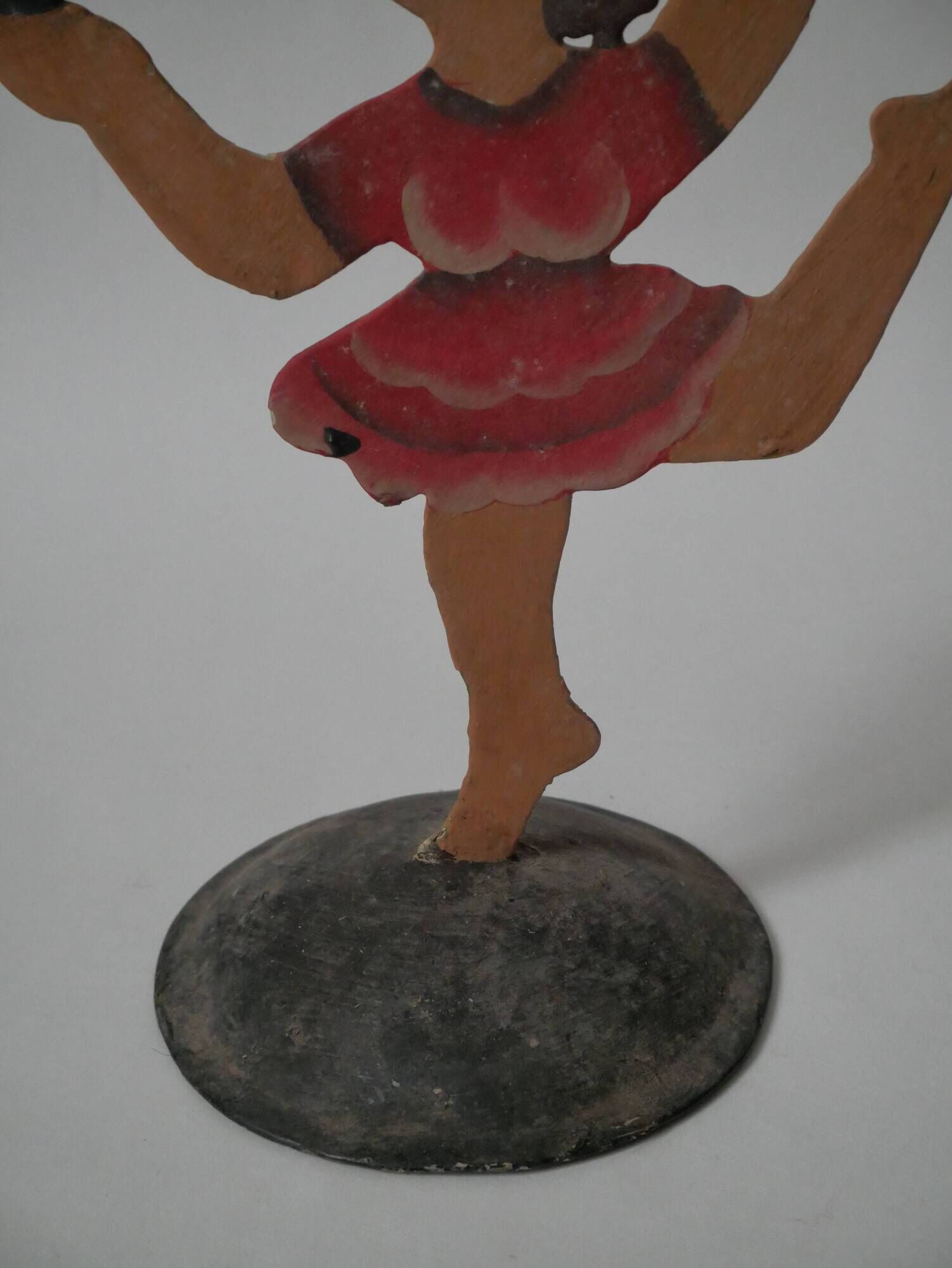 Vintage candelabra candle holder in hand-painted metal Netherlands 70s sun dancer