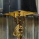 Very large Empire lamp / Egyptian Revival in gilded bronze with an eagle.