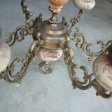 Lustre, 6 feux du XXème en aragonite et calcite dite "onyx marbre"