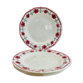 X6 assiettes à fleurs rose Monique Ceranord France-retro-vintage