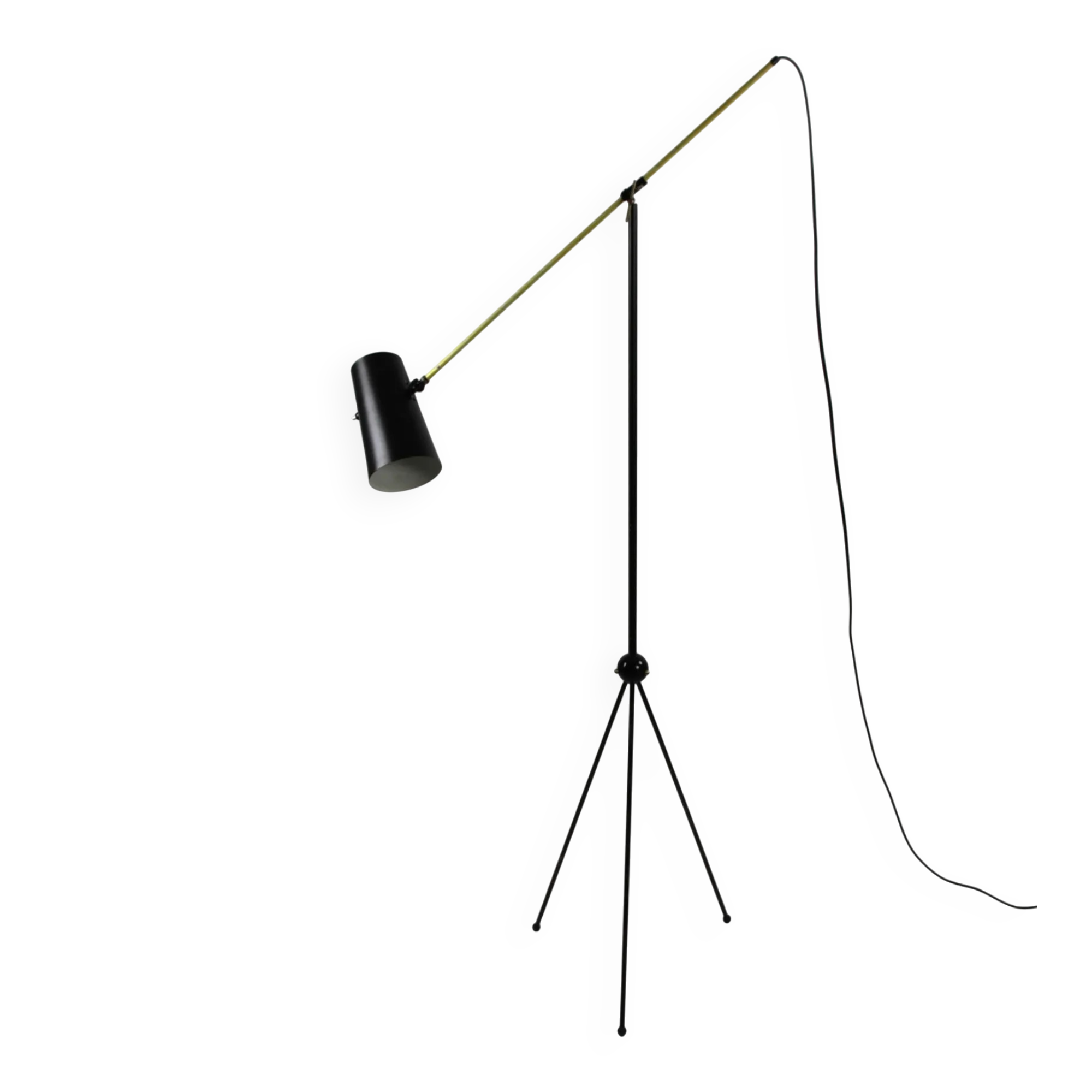 Lampadaire tripode "Canne à pêche" moderniste suédois – Suède, années 1950