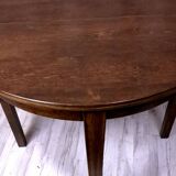 Renovated art deco round dining table, Poland 1950s