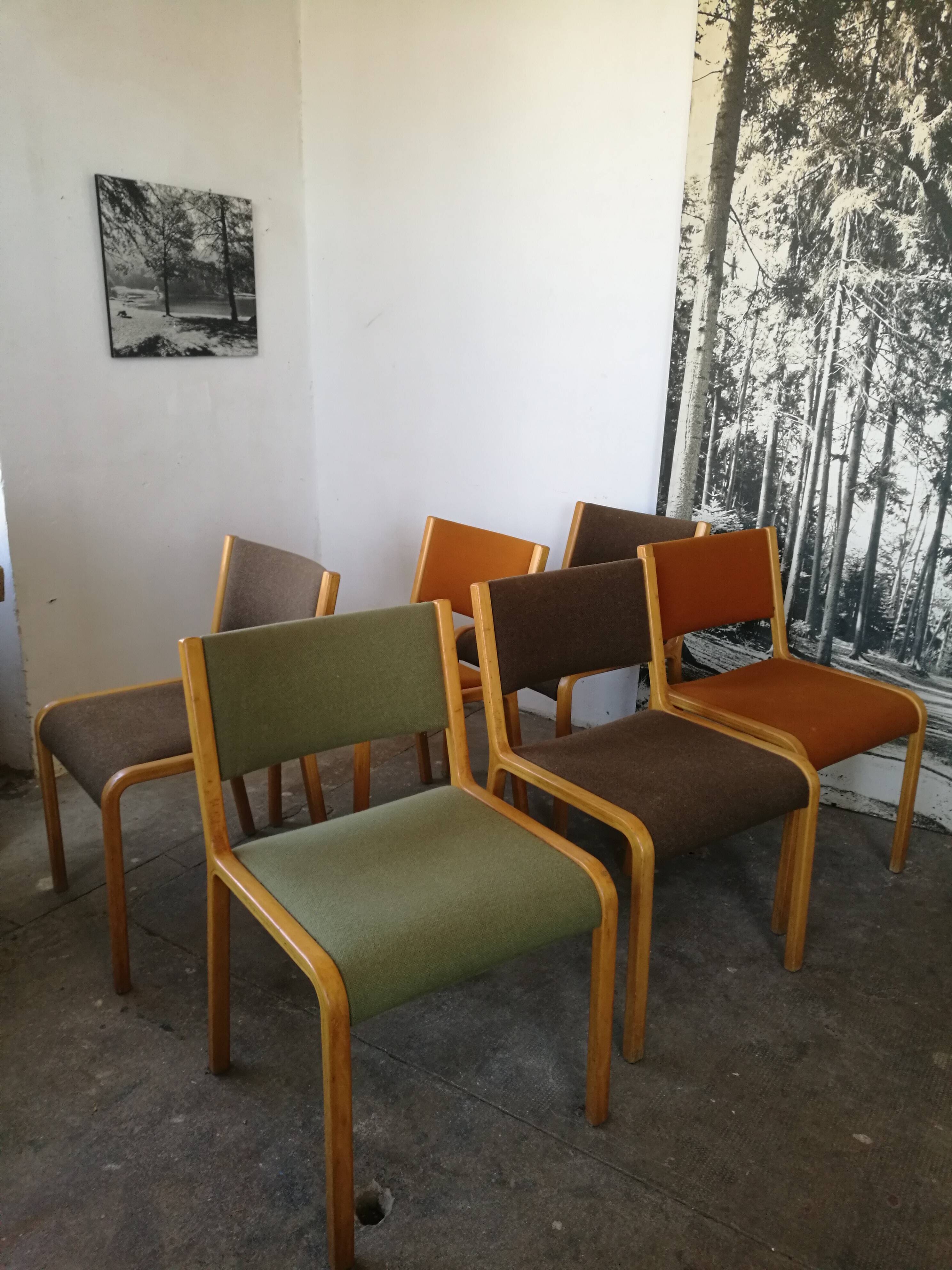 Set de 6 chaises scandinave plywood
