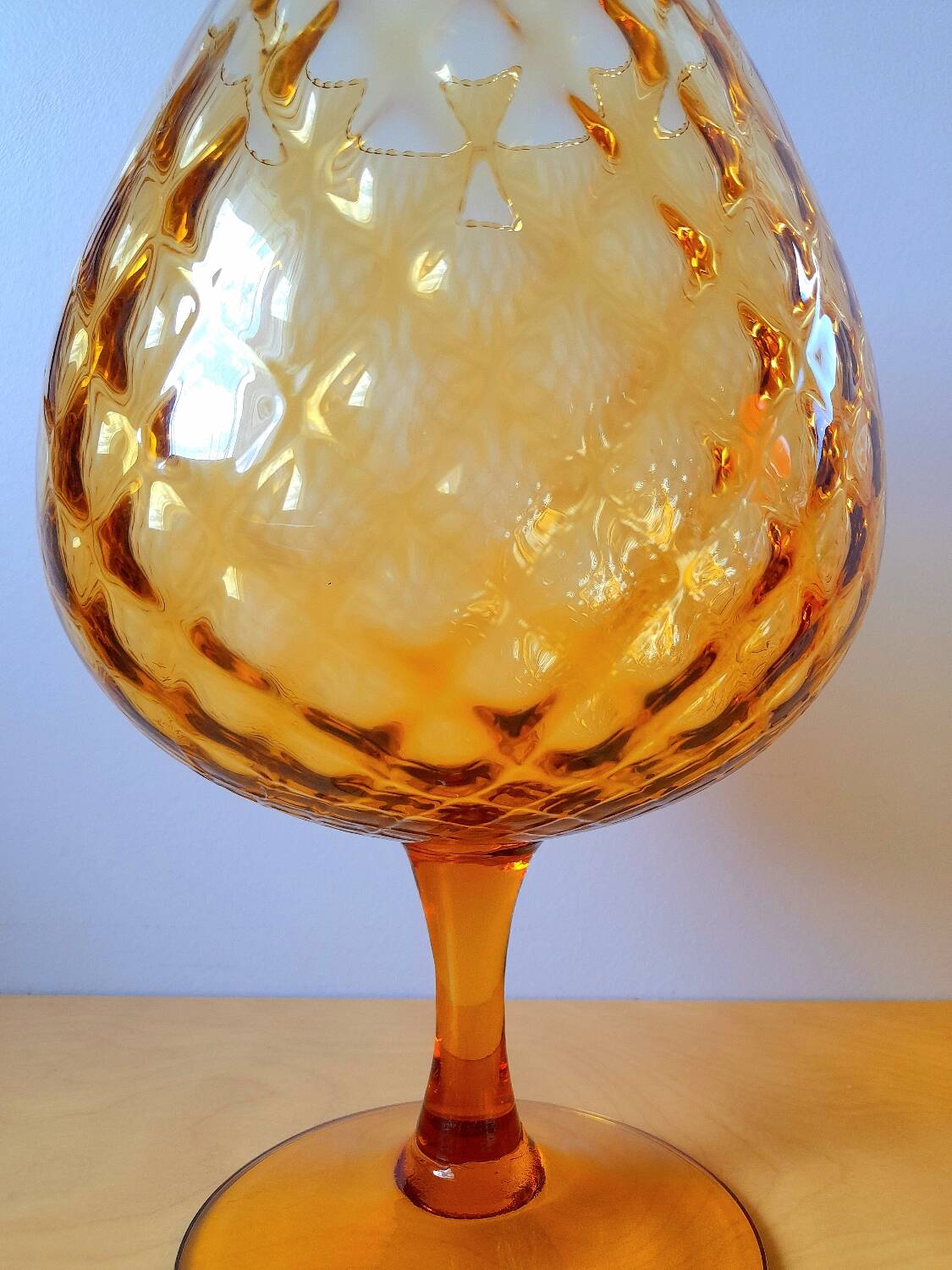 Amber glass vase Empoli 1970