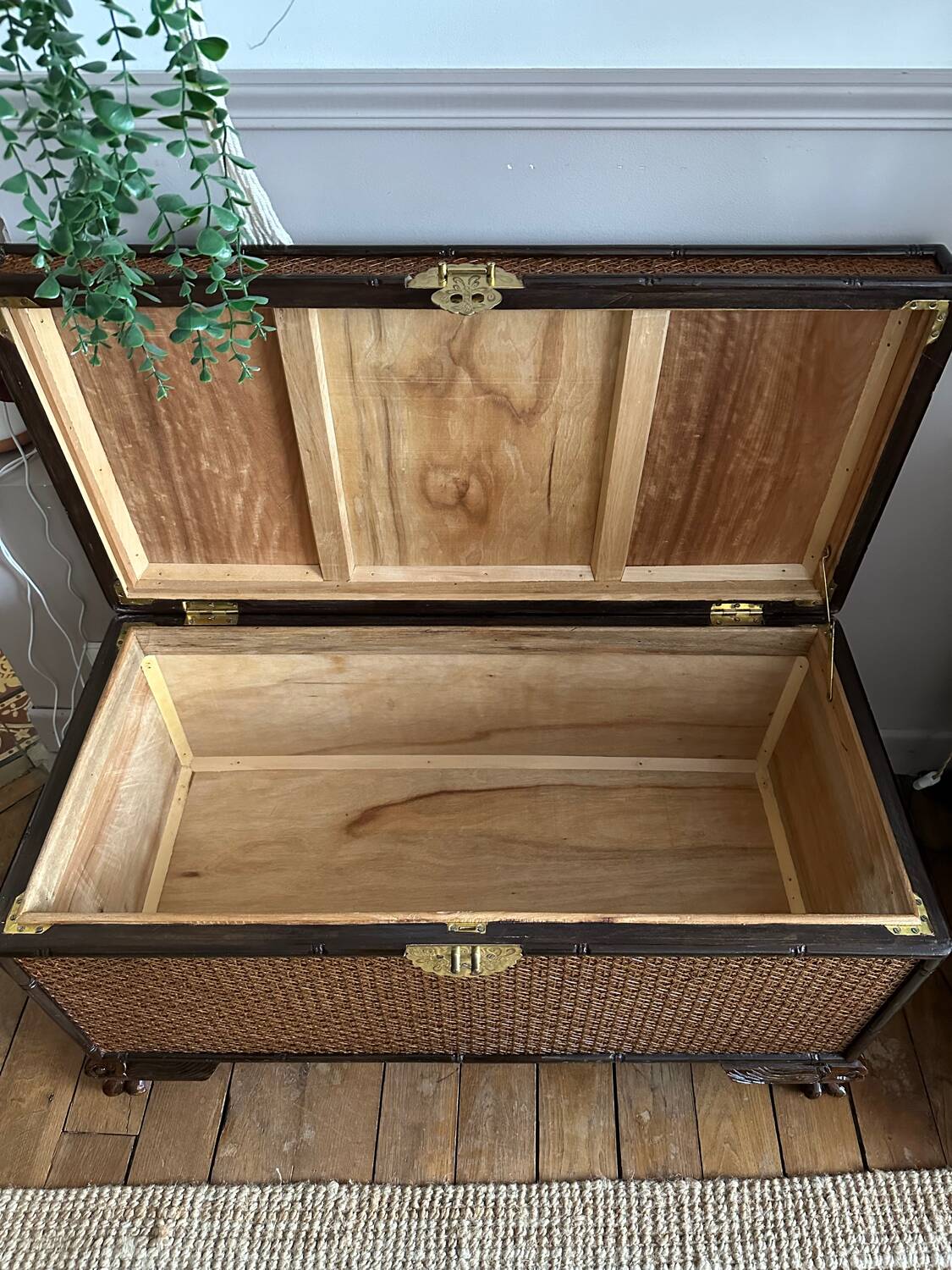 Wooden and cane trunk