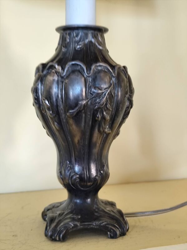 Pied de lampe art nouveau en étain - fausse bougie