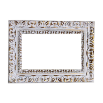 Exclusive carved wooden frame. stripped vintage frame.