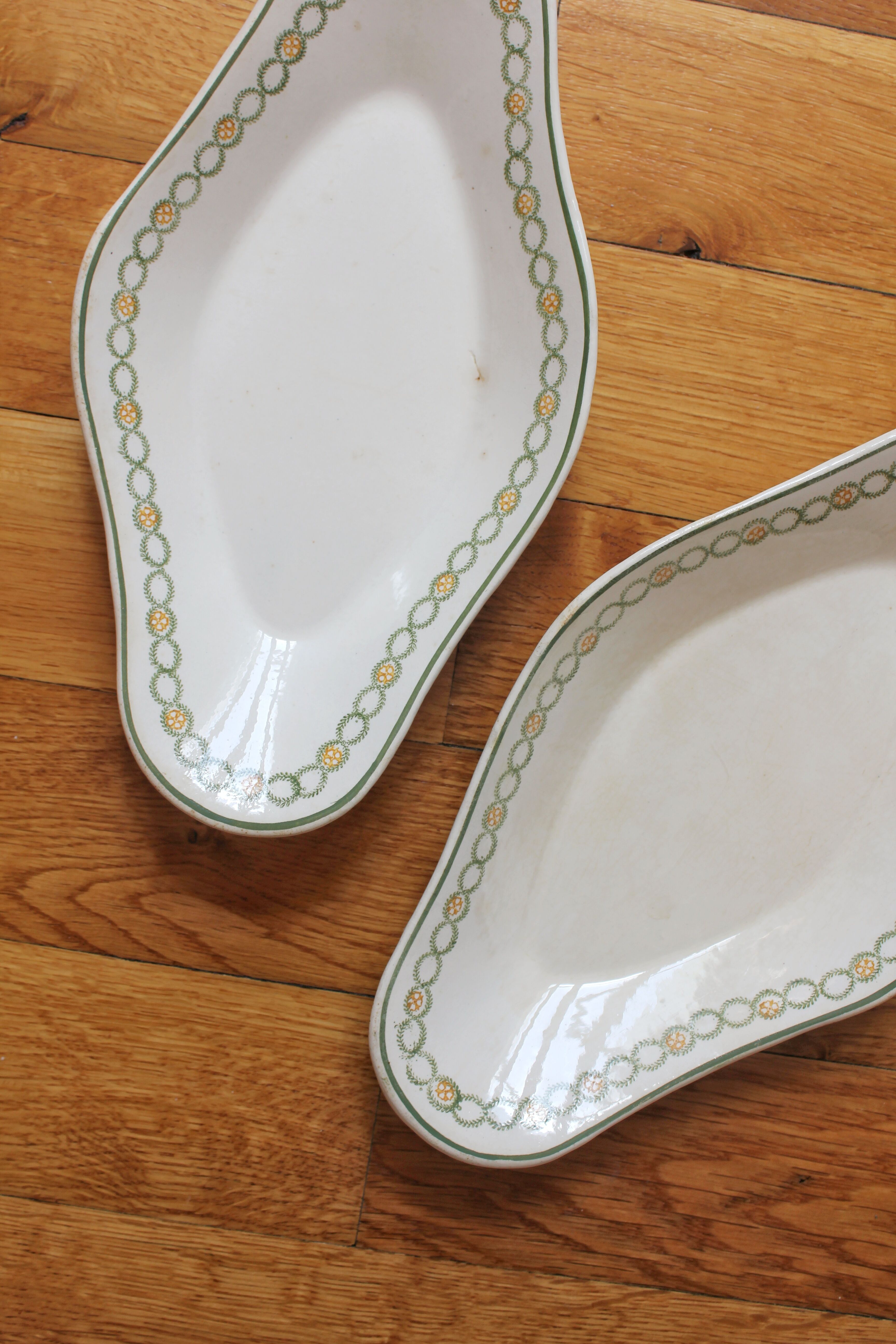 Set of 2 Longwy iron earthenware dishes