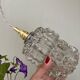 Vintage tulip pendant light in clear molded glass
