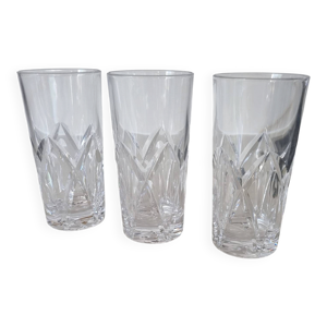 3 verres tumbler en cristal - haute