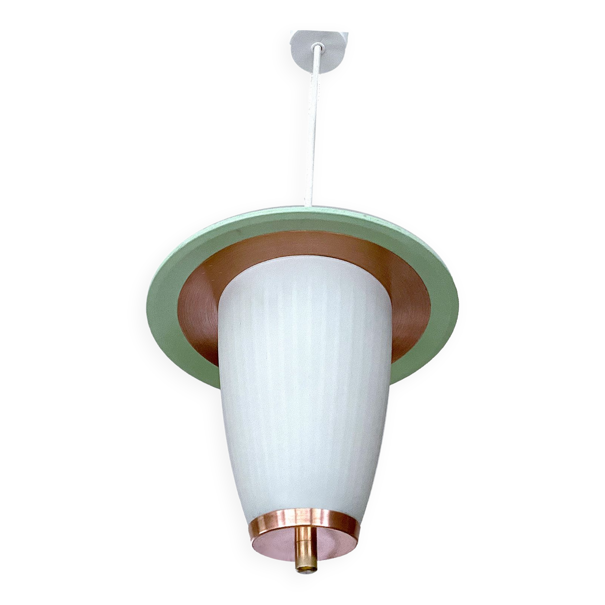Suspension vintage 50 years, green copper opaline
