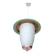 Suspension vintage annees 50, vert cuivre opaline