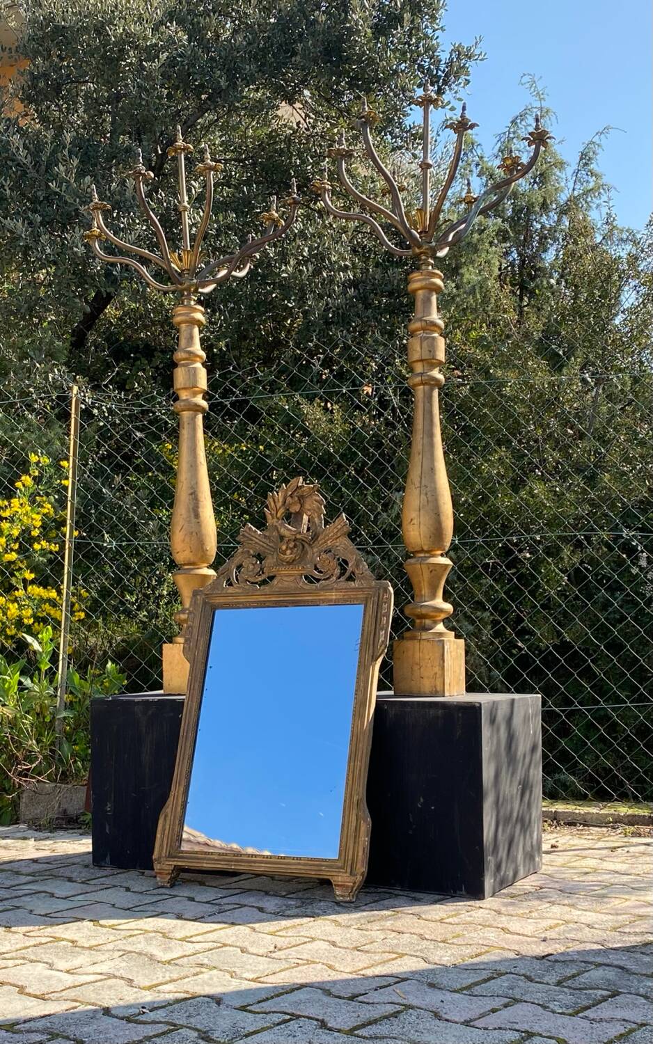 Miroir ancien bois doré