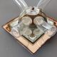 Pair of sconces in crystal, brass and mirror glasses, Italy 1940/1950.