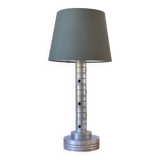 Industrial lamp polished metal and fabric kaki vintage