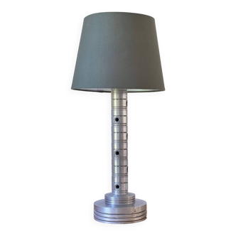 Industrial lamp polished metal and fabric kaki vintage