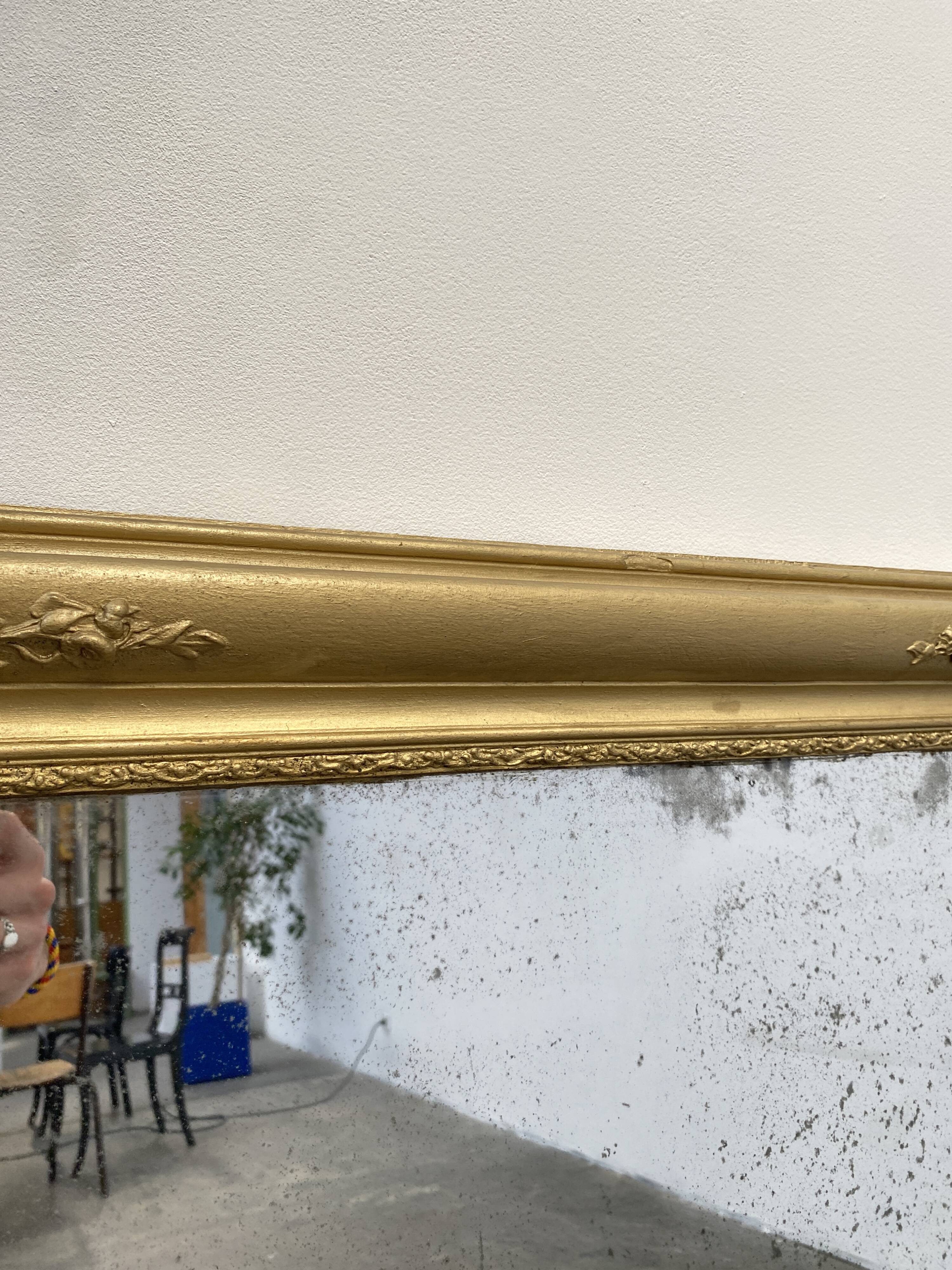Wooden Stucco and Gilded Mirror, Height 115cm, 19th Century, France