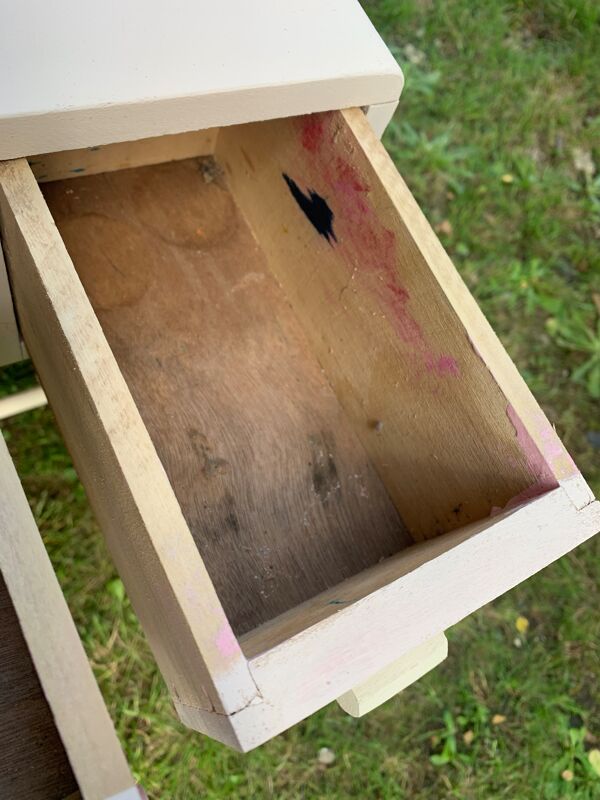 Bureau enfant rose poudré vintage