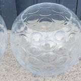 Pair of glass ball vases from the 70