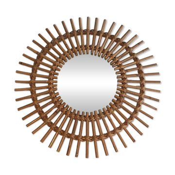 Small rattan mirror