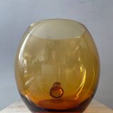Vintage amber glass salad bowl
