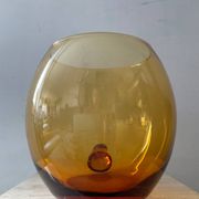 Saladier vintage en verre ambré